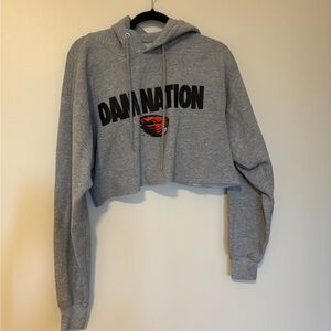 Oregon State Dam Nation Cropped Gray Hoodie